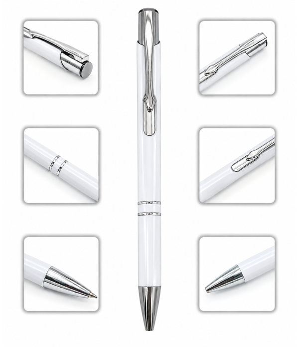 A Personalized White Metal Ballpoint Pen with Custom Name/Logo Engraving, Customized For Men And Women | Doctor Birthday| Weddings | Corporate gift| Employee Gifting A Personalized White Metal Ballpoint Pen with Custom Name/Logo Engraving, Customized For Men And Women | Doctor Birthday| Weddings | Corporate gift| Employee Gifting