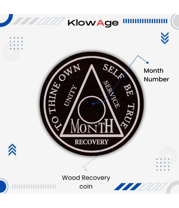  Customised Recovery Wooden Coin, Month ...