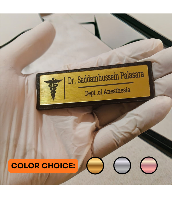 Acrylic Gold  & Black Wood Name Plat...