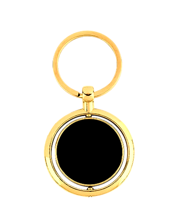 Personalized Gold Metal Round Keychain, Custom Name Engraving, Double-Sided. Use for Hotel & Room Number, For Apartments