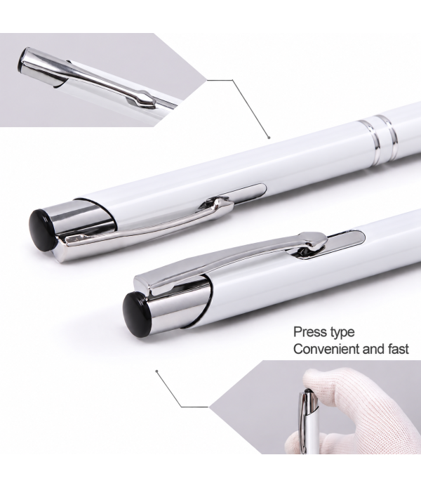 A Personalized White Metal Ballpoint Pen with Custom Name/Logo Engraving, Customized For Men And Women | Doctor Birthday| Weddings | Corporate gift| Employee Gifting A Personalized White Metal Ballpoint Pen with Custom Name/Logo Engraving, Customized For Men And Women | Doctor Birthday| Weddings | Corporate gift| Employee Gifting