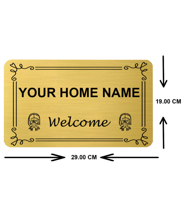 Creative Personalized/Customised Home Name Plate Self-Adhesive Golden Black High Grade Acrylic Sign Board for Business Shop Stores Cafes Shops Hospital School Office Hotel Restaurant Company Malls Bank Home