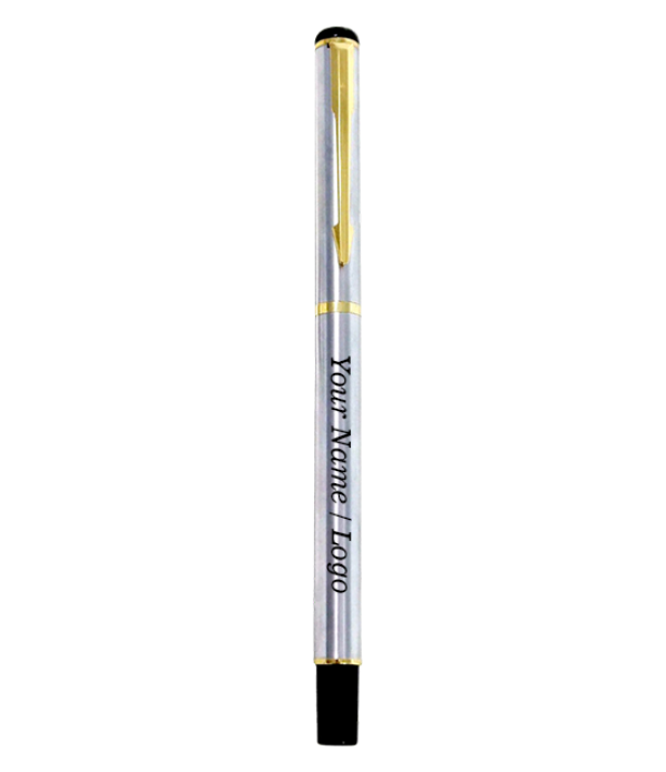 Personalized Silver Gold Trim Ball Pen with Wooden Gift Box, Sorry Message Case, Customizable Name Logo