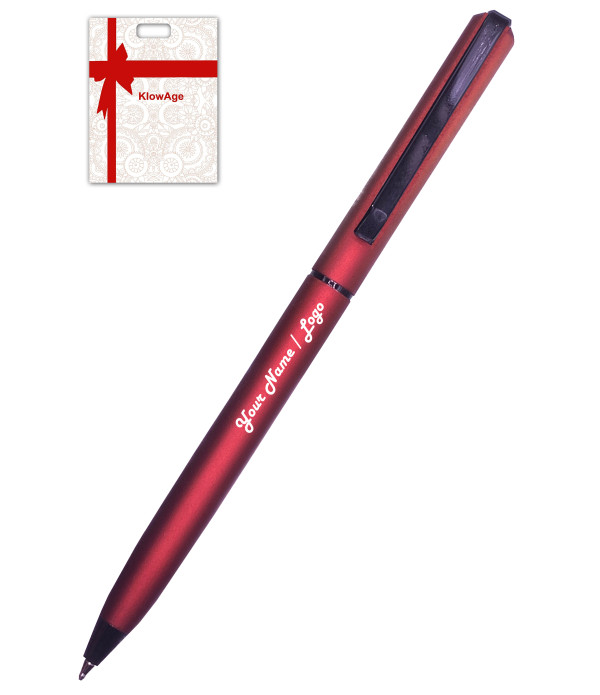 Love you Saint Maroon Slim Ball Pen with I Love You Gift Box and Bag .Excellent Gift | valentine day Best Gift | Premium Pen | Lover Best Gifting