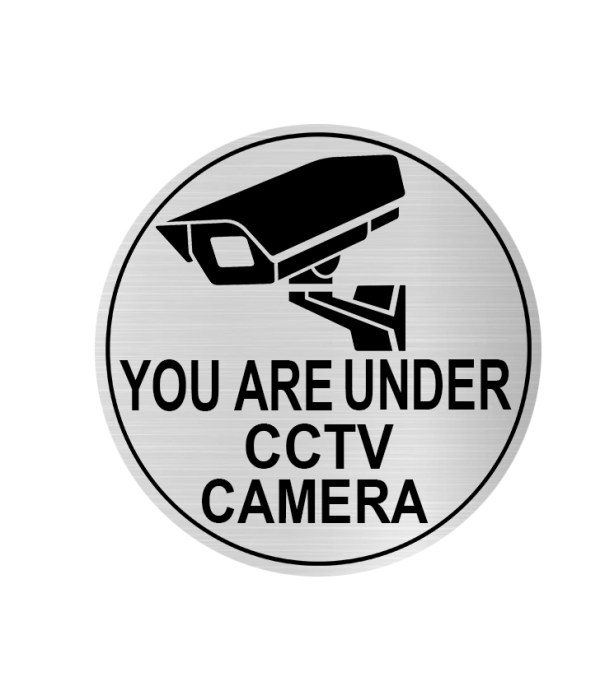 KlowAge You are under CCTV CameraSelf-Adhesive Golden Black High Grade Acrylic Sign Board for Business Shop Stores Cafes Shops Hospital School Office Hotel Restaurant Company Malls Bank Home