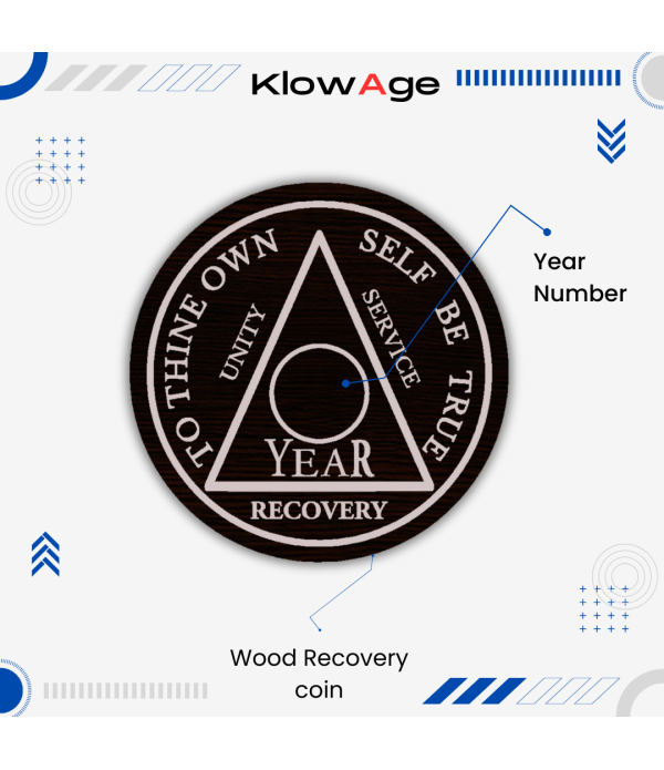 Customised Recovery Wooden Coin, Year Number Tracking, AA Sobriety Medallion Customised Recovery Wooden Coin, Year Number Tracking, AA Sobriety Medallion
