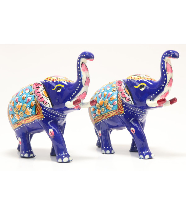 MARBEL ELEPHANT  WITH PAINTING ( L 10.00 CM X H 9.00 CM )