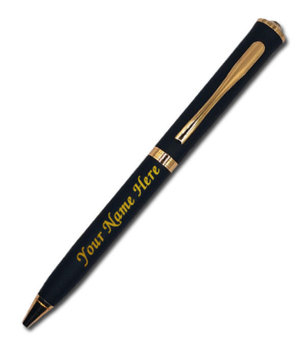 A KlowAge Saint Diamond Matte Black customized executive pen Gifting Personalized Pen With Name Engraved Ballpoint Pen Gifting