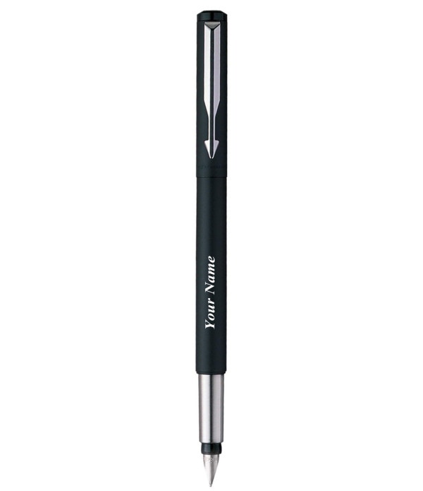 PARKER VECTOR MATTE BLACK FOUNTAIN PEN WITH STAINLESS STEEL TRIM