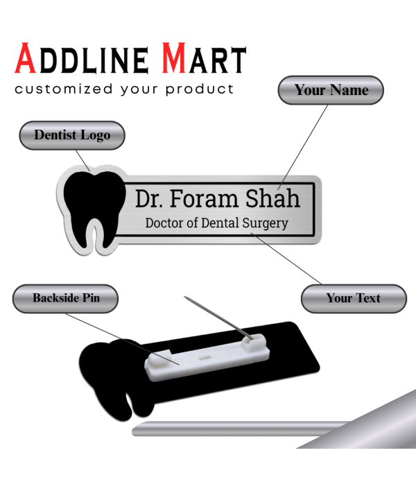 Best Customised Acrylic Doctor Advocate or Dental Logo Name Badge, Personalised Name and Degree Name Tag Badges–Personalized Identification