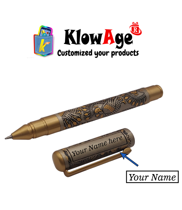Personalized Engraved Pen With Peacock Design Ball Pen with Love you Mom,Maa,Mother Gift Box and Bag .Excellent Gift | Mothers Day Best Gift | Premium Pen | Employee Gifting| Name on Pen