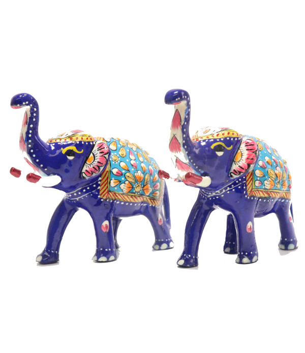 MARBEL ELEPHANT  WITH PAINTING ( L 10.00 CM X H 9.00 CM )