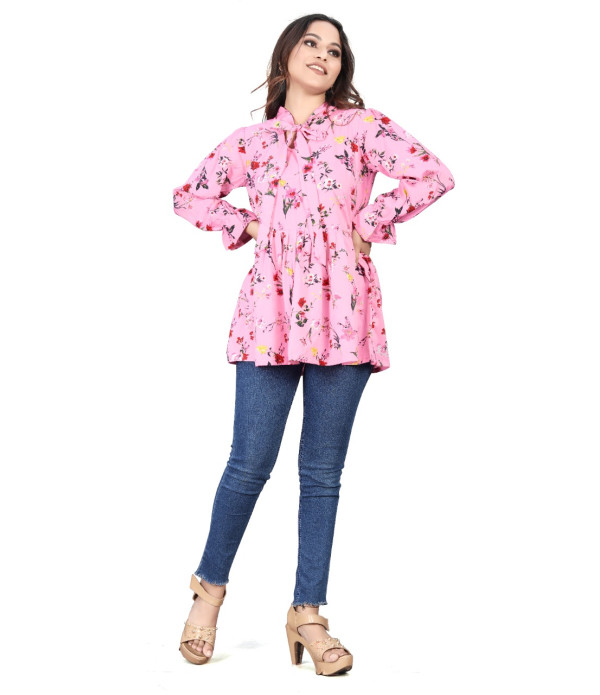 WOMEN'S Trendy Latest women Pink flowers design top under 500