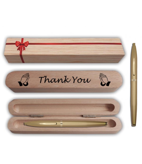 KlowAge Saint Gold Ball Pen with engraving Thank You Gift Box