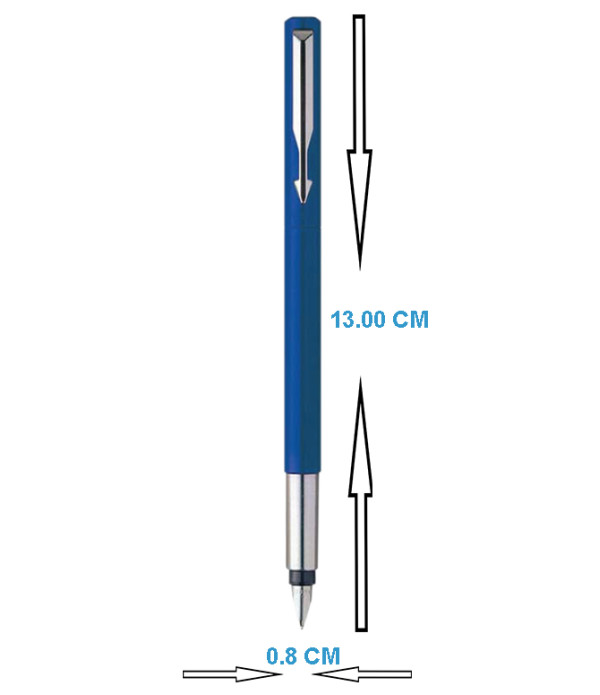 PARKER VECTOR STANDARD BLUE FOUNTAIN PEN WITH STAINLESS STEEL TRIM