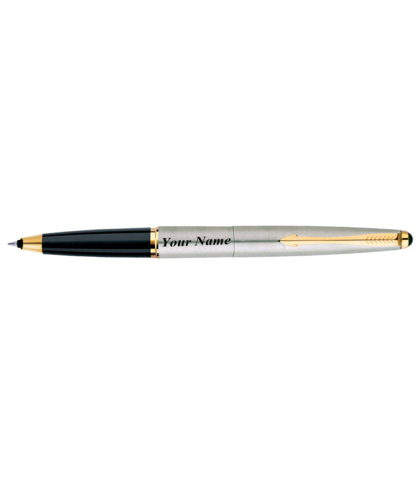 PARKER GALAXY STAINLESS STEEL ROLLER BALL PEN WITH GOLD TRIM PARKER GALAXY STAINLESS STEEL ROLLER BALL PEN WITH GOLD TRIM