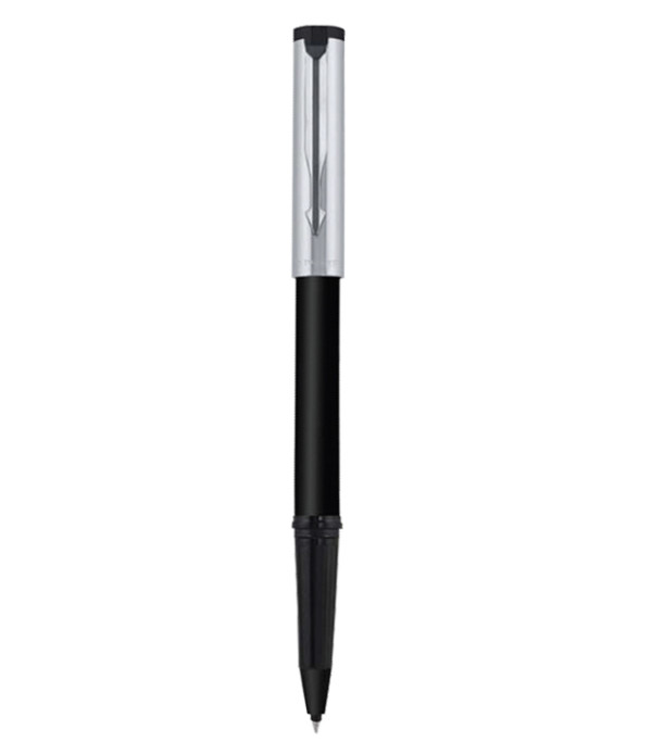 PARKER BETA PREMIUM SILVER ROLLER BALL PEN WITH STAINLESS STEEL TRIM