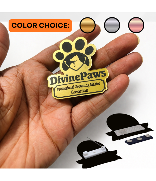 A Logo Cut-to-Shape Name Badge, Pin or M...