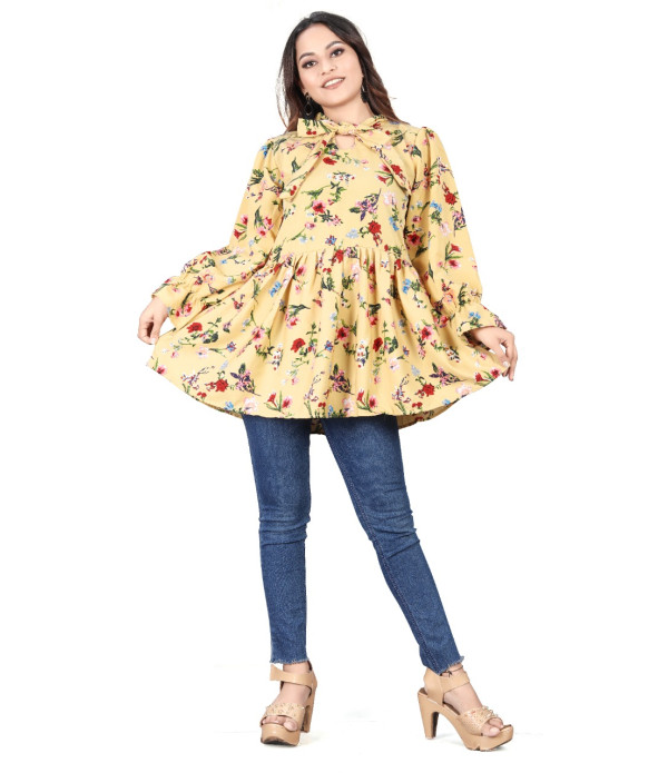 WOMEN'S Trendy Latest women Gold flowers design top under 500