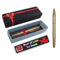 KlowAge Saint Gold Ball Pen with attractive Best of Luck For Exam Gift Card & Gift Box 