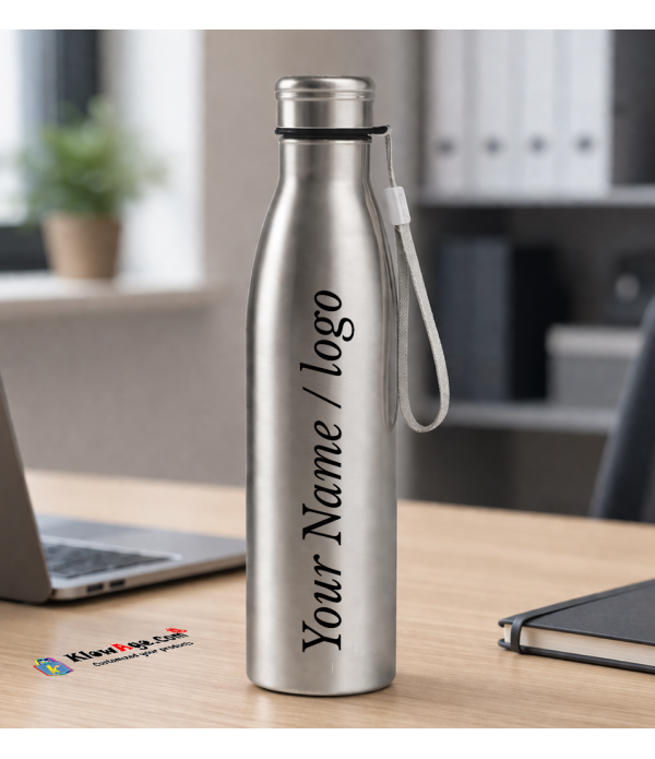 Personalised Water Bottle, Silver, 900ml...