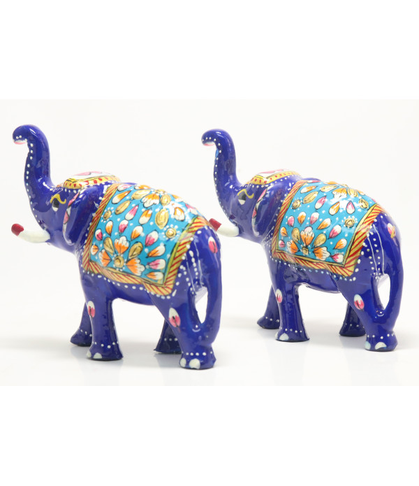 MARBEL ELEPHANT  WITH PAINTING ( L 10.00 CM X H 9.00 CM )