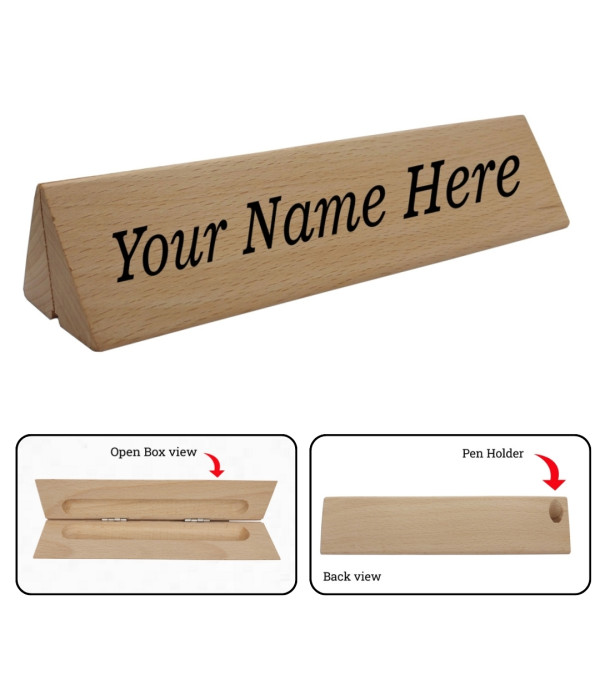 KlowAge Customized Wooden Desk Name Plat...