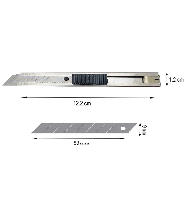 Cutter Knife 9 mm for Cutting Papers, Wallpapers, Cardboard, Vinyl, Tapes etc