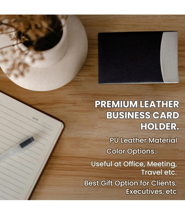 Best Personalized Business Card Holder with Custom Name Engraving, Black Gift Box, Metal Case, Professional Executive Style