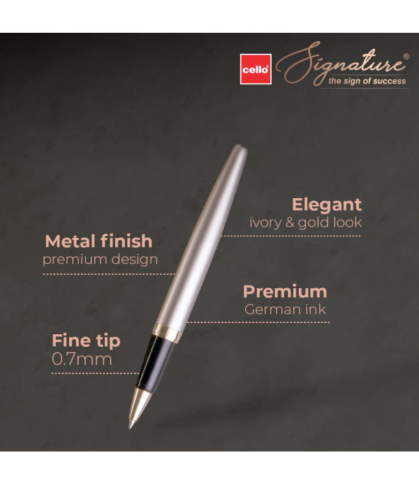 Signature Cello Crème Ivory Roller Ball Pen Signature Cello Crème Ivory Roller Ball Pen