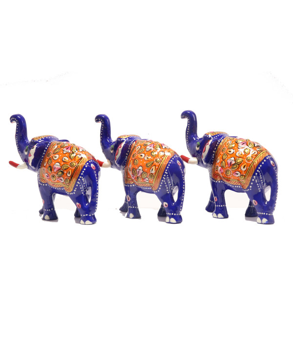 MARBEL ELEPHANT  WITH PAINTING ( L 10.00 CM X H 9.00CM )