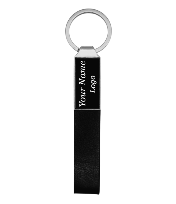 Custom Personalized Black Leather Keychain with Engraving, Metal Ring, Business Gift. Use for Hotel & Room Number, For Apartments