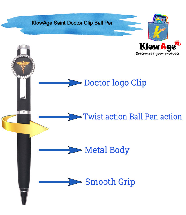 Best KlowAge Saint Doctor Logo Pen And Keychain Gift Set Box With Custom Name Engraving,Excellent Gift|Birthday Gifting|Corporate Gifts|Print Name On Pen