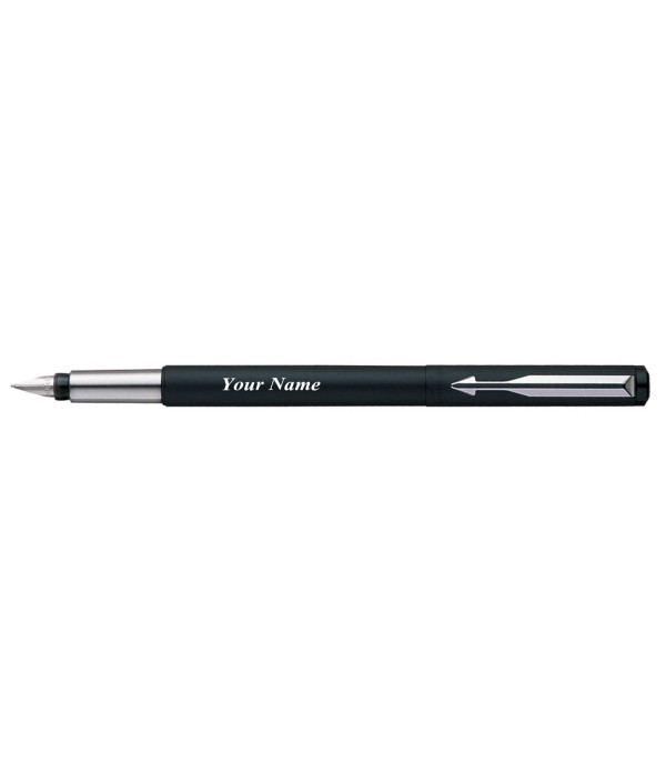 PARKER VECTOR MATTE BLACK FOUNTAIN PEN WITH STAINLESS STEEL TRIM