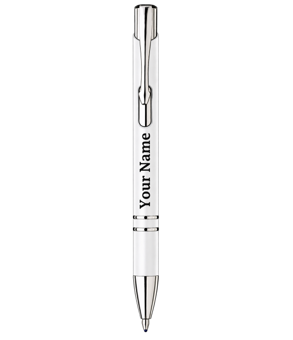 A Personalized White Metal Ballpoint Pen with Custom Name/Logo Engraving, Customized For Men And Women | Doctor Birthday| Weddings | Corporate gift| Employee Gifting A Personalized White Metal Ballpoint Pen with Custom Name/Logo Engraving, Customized For Men And Women | Doctor Birthday| Weddings | Corporate gift| Employee Gifting