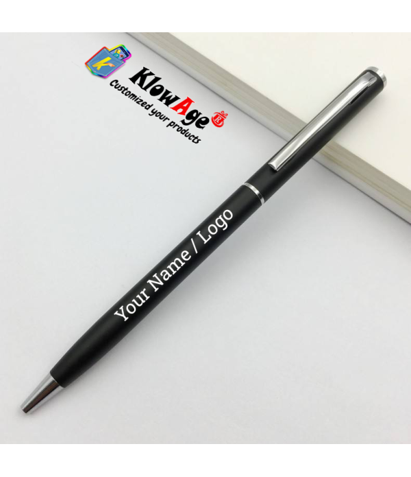 A Customised Slim Ball Pen, Matte Black,...