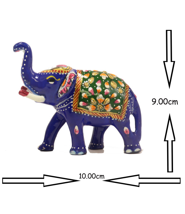 MARBEL ELEPHANT  WITH PAINTING ( L 10.00 CM X H 9.00 CM )