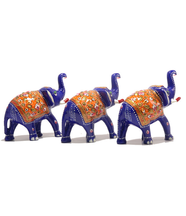 MARBEL ELEPHANT  WITH PAINTING ( L 10.00 CM X H 9.00CM )