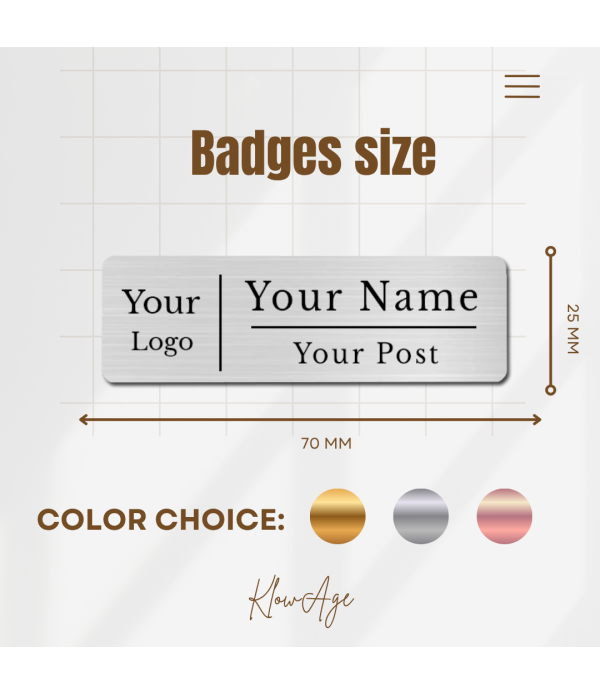 Best Custom Engraved Magnetic Name Tag Badges– Personalized Identification Size-7.00 Centimeters (Width)+2.50 Centimeter (Height) with Silver High Grade Acrylic | Name Plate for Suits,Shirt T-Shirt use in Business, School,office, hotel,restaurant