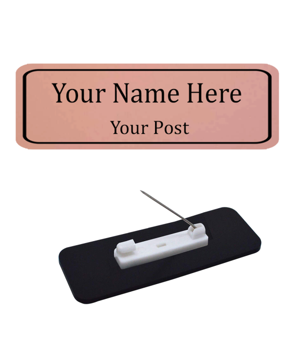Custom Name Badge with Logo, name and Post, Personalised ID Tag, Pin or Magnetic 