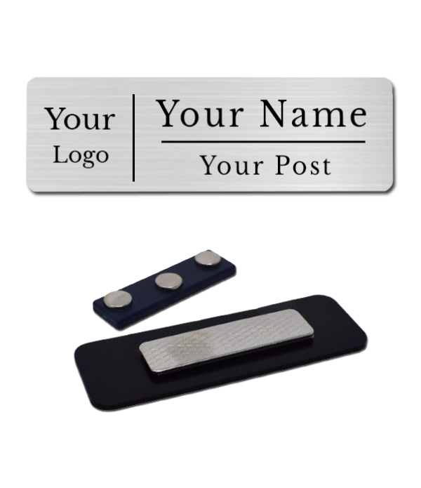 Best Custom Engraved Magnetic Name Tag Badges– Personalized Identification Size-7.00 Centimeters (Width)+2.50 Centimeter (Height) with Silver High Grade Acrylic | Name Plate for Suits,Shirt T-Shirt use in Business, School,office, hotel,restaurant