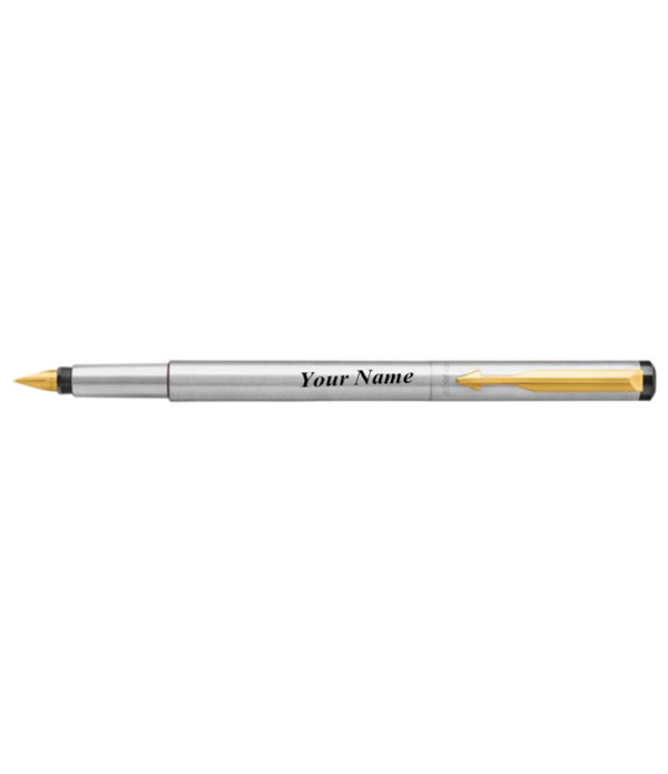 PARKER VECTOR STAINLESS STEEL FOUNTAIN PEN WITH GOLD TRIM PARKER VECTOR STAINLESS STEEL FOUNTAIN PEN WITH GOLD TRIM