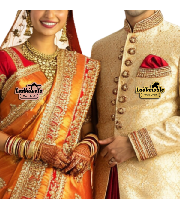 Ladkewale Personalized Wedding Brooch Name Tag Badges – Personalized Identification with Pin-Magnet ,7.00 Centimeters x 3.50 Centimeters,Gold Acrylic | Name Plate
