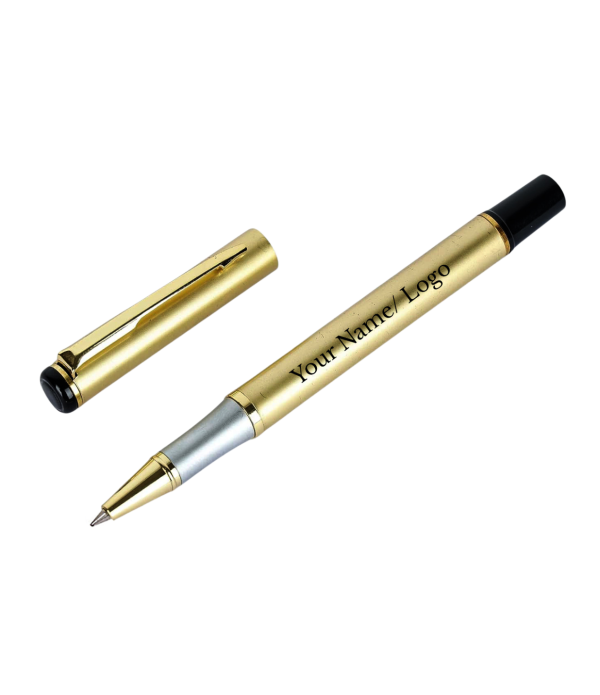 A Personalized Gold Metal Pen with Custom Name or Logo, Metal Case, Professional Gift Set, Business Writing Accessory