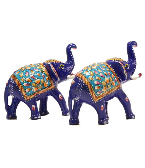 MARBEL ELEPHANT  WITH PAINTING ( L 10.00 CM X H 9.00 CM )
