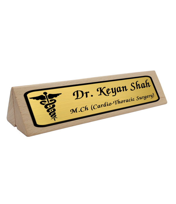 KlowAge Customised Wooden Desk Name Plate, Office Table Accessory, Gold Finish KlowAge Customised Wooden Desk Name Plate, Office Table Accessory, Gold Finish