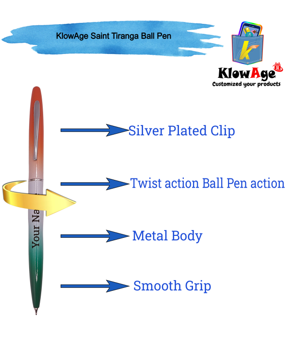 Best KlowAge Saint Tiranga Pen and Keychain Gift Set