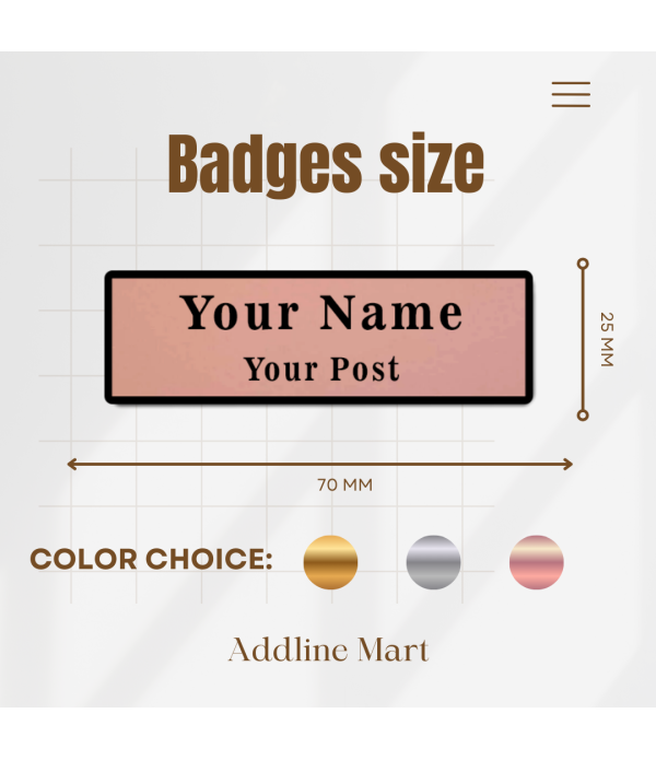 Custom Name Badge with Logo, name and Post, Personalised ID Tag, Pin or Magnetic 