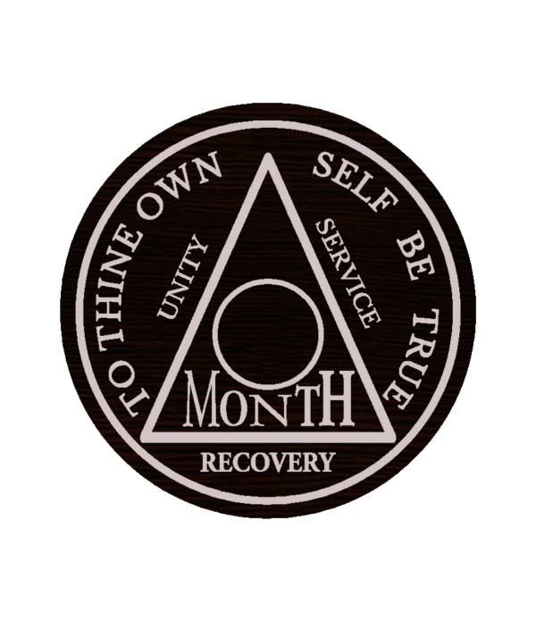  Customised Recovery Wooden Coin, Month Number Tracking, AA Sobriety Medallion