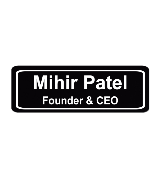 Custom Acrylic Engraved Name Tag Badges– Personalized Identification 70mm x 25mm with High Grade Acrylic | Name Plate for Suits,Shirt T-Shirt use in Business, School,office, hotel,restaurant